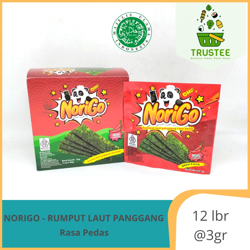 NORIGO Nori Sachet / Seaweed Snack / Camilan Rumput Laut Sachet Halal