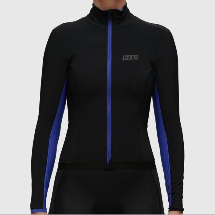 ⭐BISA COD⭐ Baju Jersey Cycling Sepeda Lengan Panjang Import Premium MAAP 2373 - Hitam, S