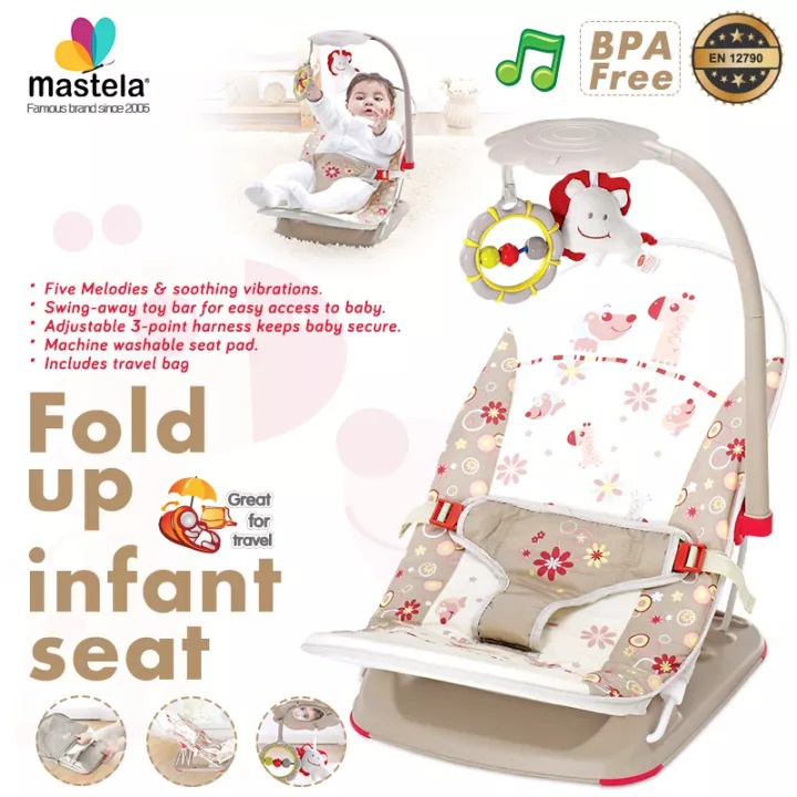 MASTELA Infant Seat with Hanger Toys and Travel Bag Pink Kursi Bayi