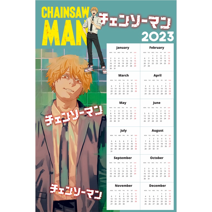 

KALENDER DINDING ANIME 2023 CHAINSAW MAN DENJI
