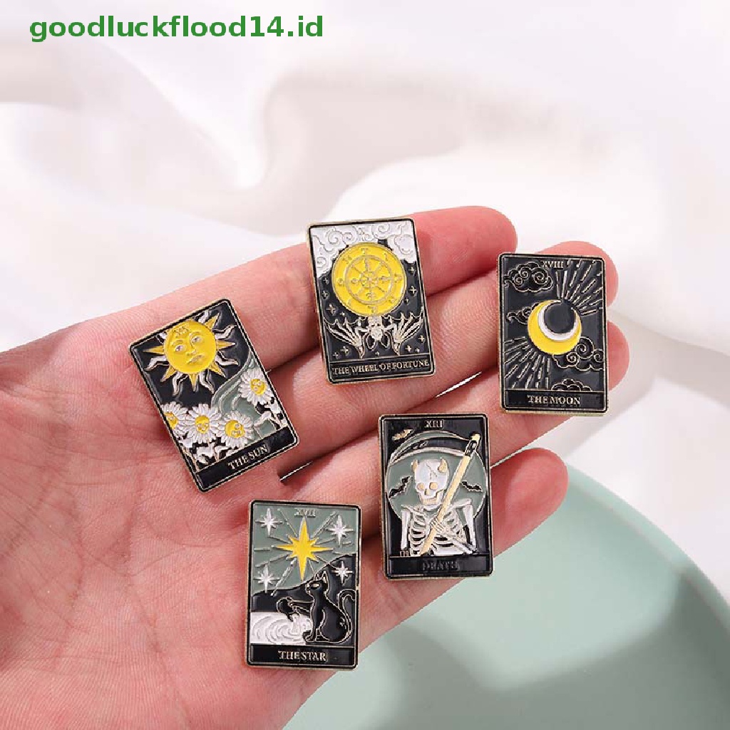 [GOOGFOUR] Kartu Tarot Enamel Pin Kerangka Kelelawar Demo Bros Ransel Lapel Pin Badge [TOP]