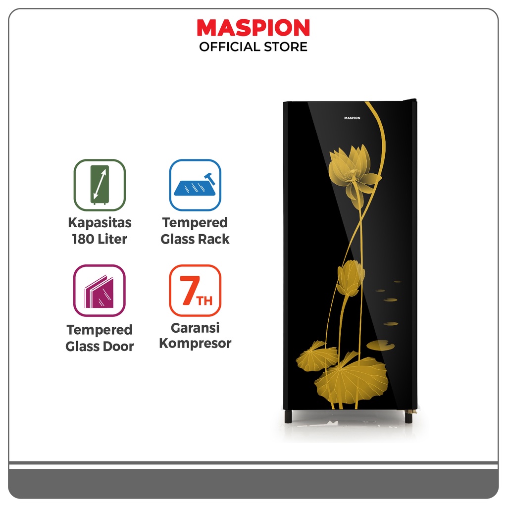 Maspion Kulkas Refrigerator Lemari ES 180 Liter URG-180 NTG-BG
