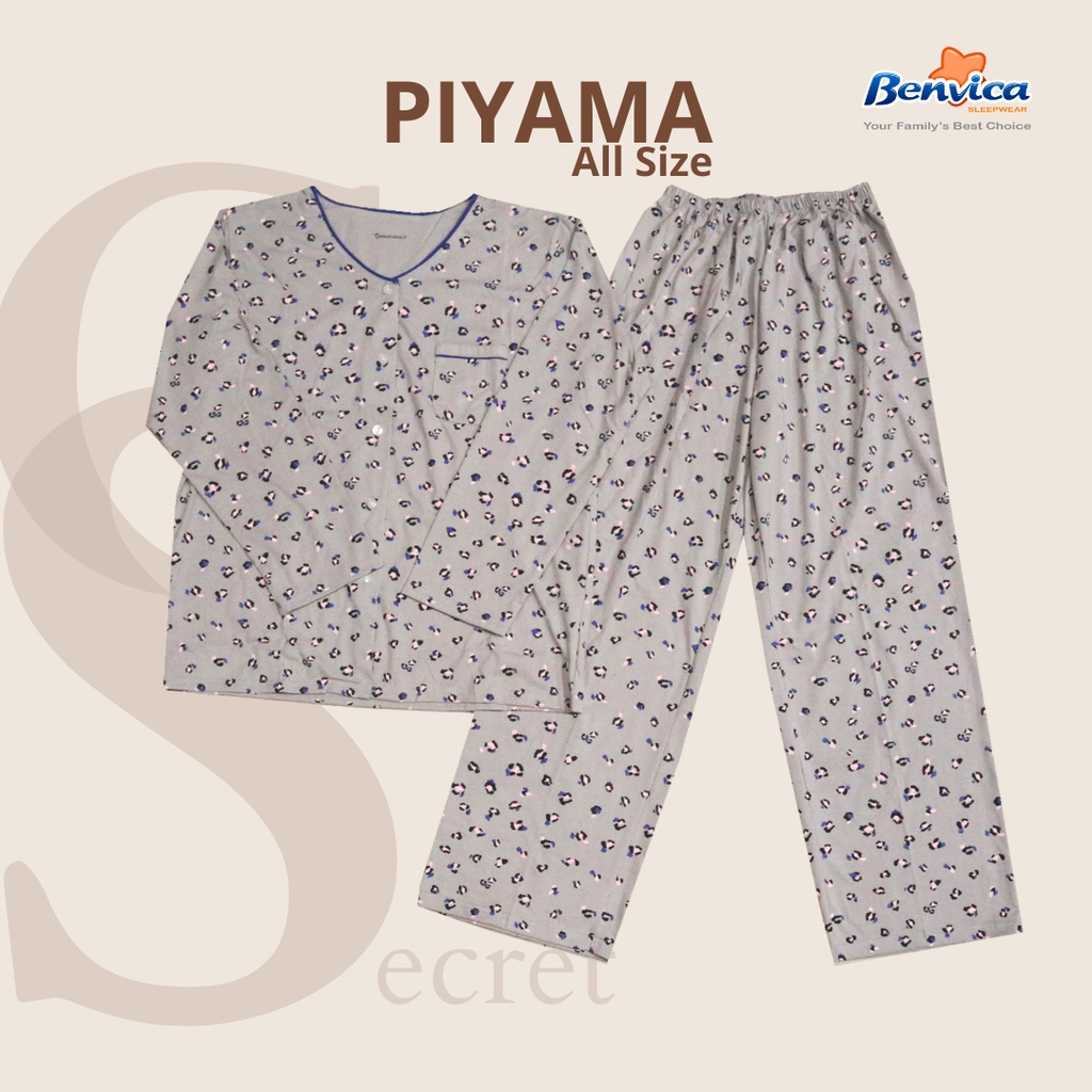 BAJU TIDUR PIYAMA KAOS LENGAN PANJANG DEWASA BANYAK MOTIF GINA SECREET