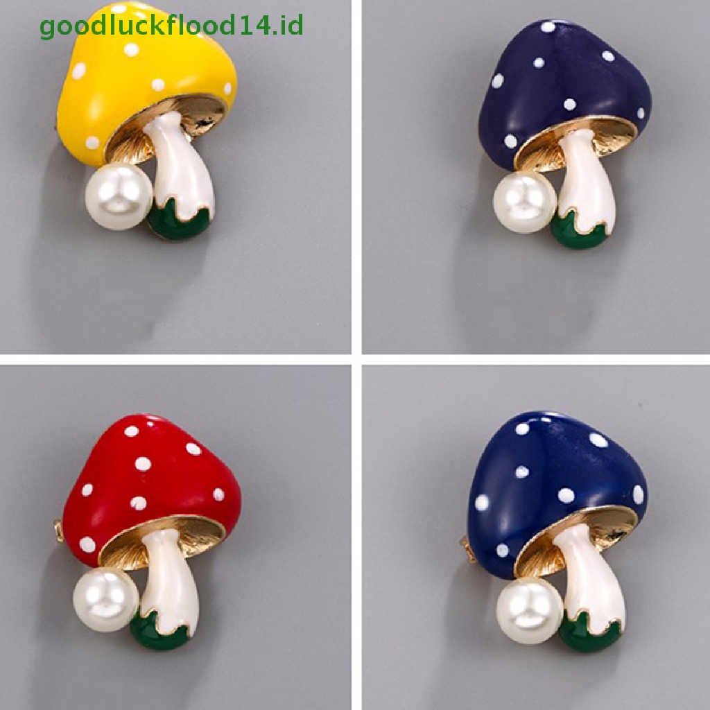 [GOOGFOUR] Pin Enamel Jamur Bros Custom Lucu Tanaman Bros Kerah Pin Kartun Lucu [Atas]