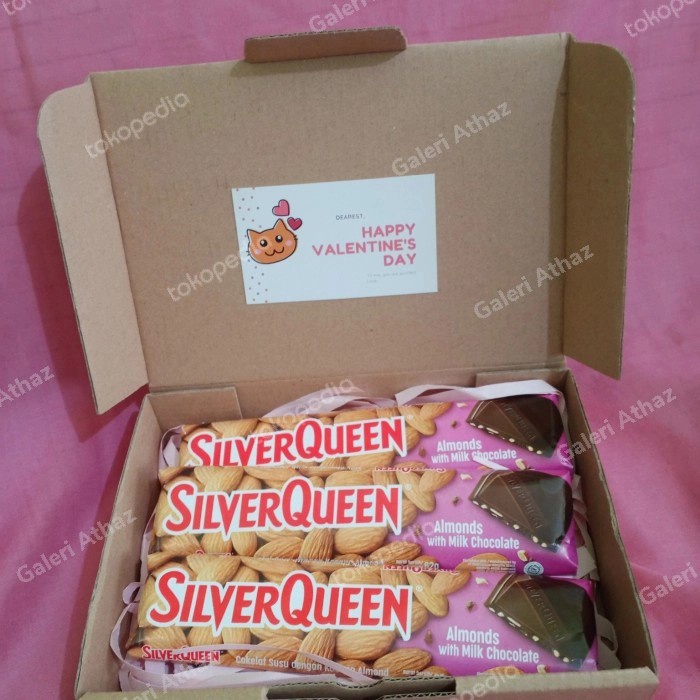 

✨READY✨ -Kado Coklat Silverqueen / Hampers Valentine / Hampers ulang tahun - Custom- 1.1.23