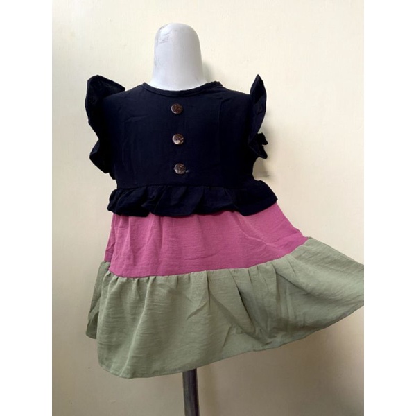 DRESS MALALA 1-4th krinkle airflow ramai viral bajau anak perempuan grosir murah