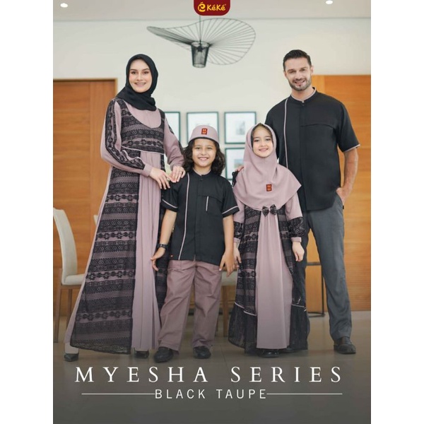 Sarimbit Family Premium Myesha Series Black Taupe by Keke|Gamis Syari|Baju Gamis|Sarimbit Terbaru 20