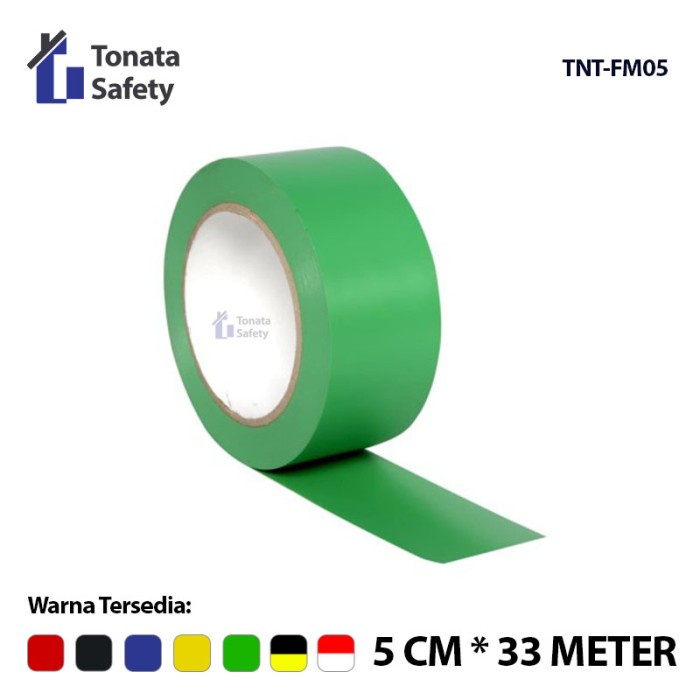 

Selotip Floor Marking Tonata / Lakban Hijau / 5 Cm X 33 M