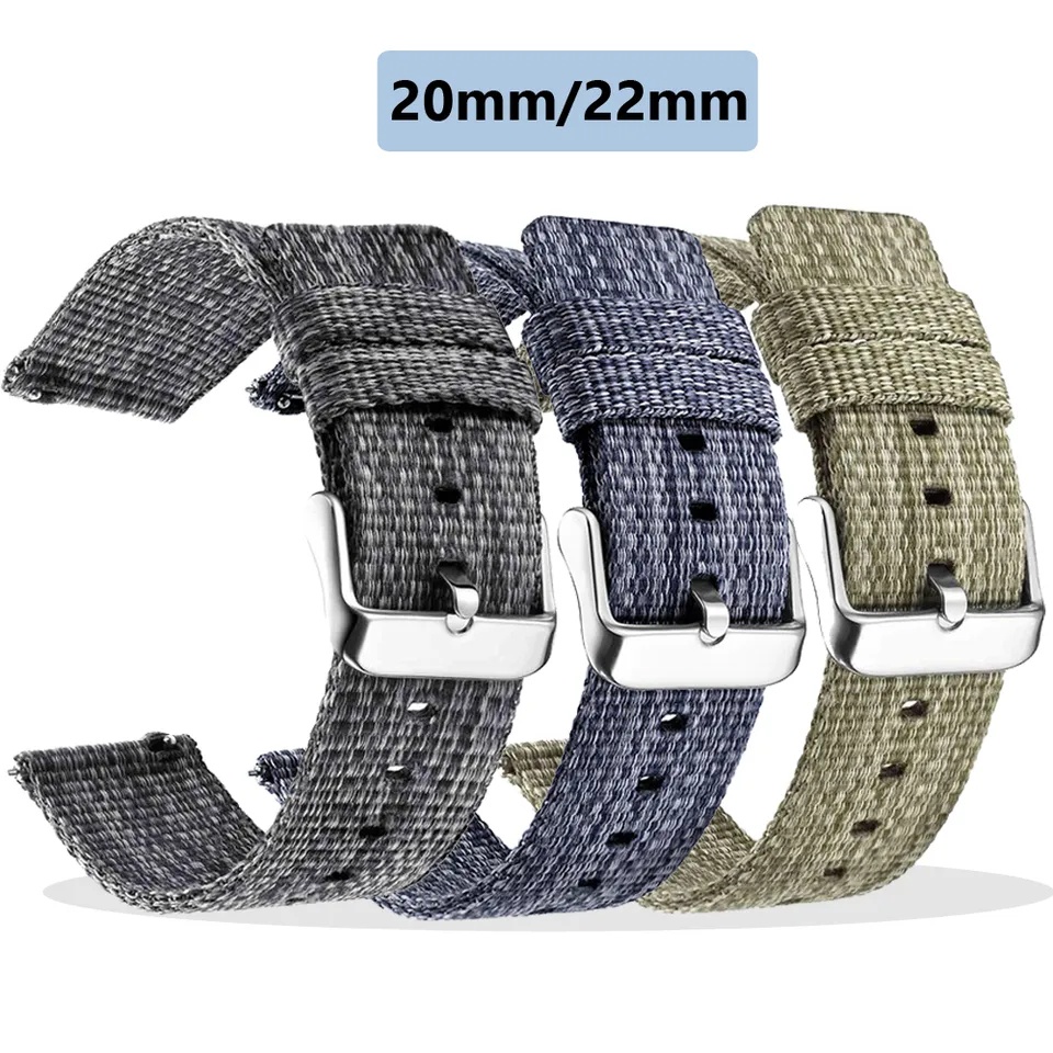 CANVAS Nylon Strap tali jam 20mm 22mm  Huawei Watch Gt 2 3 42mm 46mm 2e 2 3 pro honor magic watch