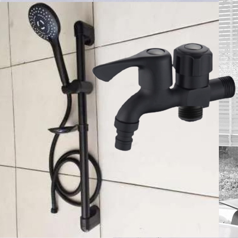 Shower Tiang Hitam Set/ Paket shower tiang Economis