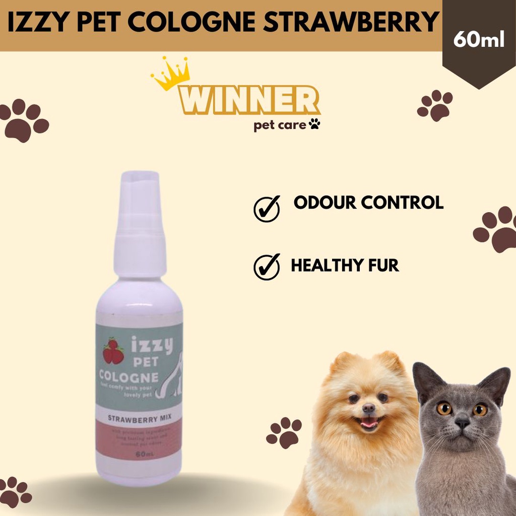 Izzy Pet Cologne Kucing Anjing Wangi Strawberry 60ml