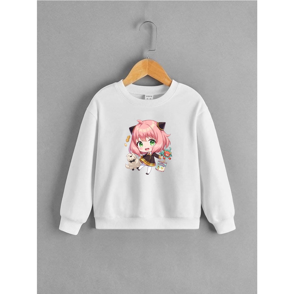 Sweater Perempuan Usia 2 - 12 Tahun Crewneck Anya X Family Switer Cewek Cowok