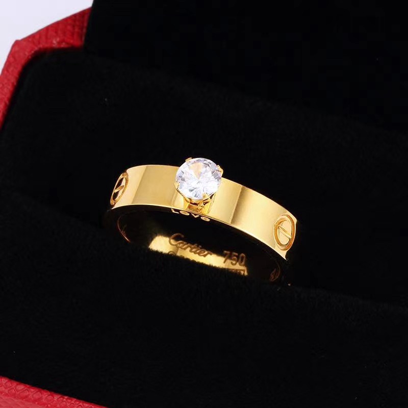 Indah Super Flash Cincin Abadi Bertabur Berlian Cincin Berlian Besar Fashion Perhiasan Tangan Sederhana Cincin Pasangan Ready Stock Grosir