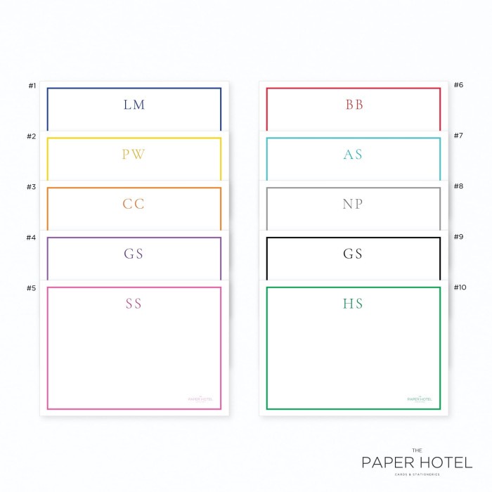 

Card The Thin Line Notecard (Personalized Initials/ Name, 16Pcs)