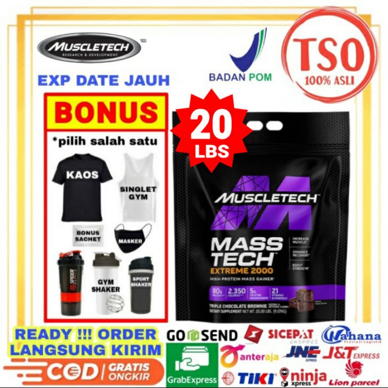 Masstech 20 Lbs Muscletech Masstech Extreme 2000 20 Lb Masstech 20Lbs BPOM Susu Weight Gainer Mass T