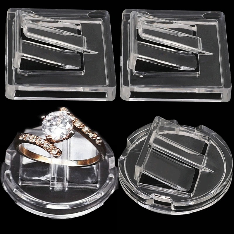 Stand Holder Display Cincin Jari Transparan/Jewelry Tray Ring Etalase Plastik