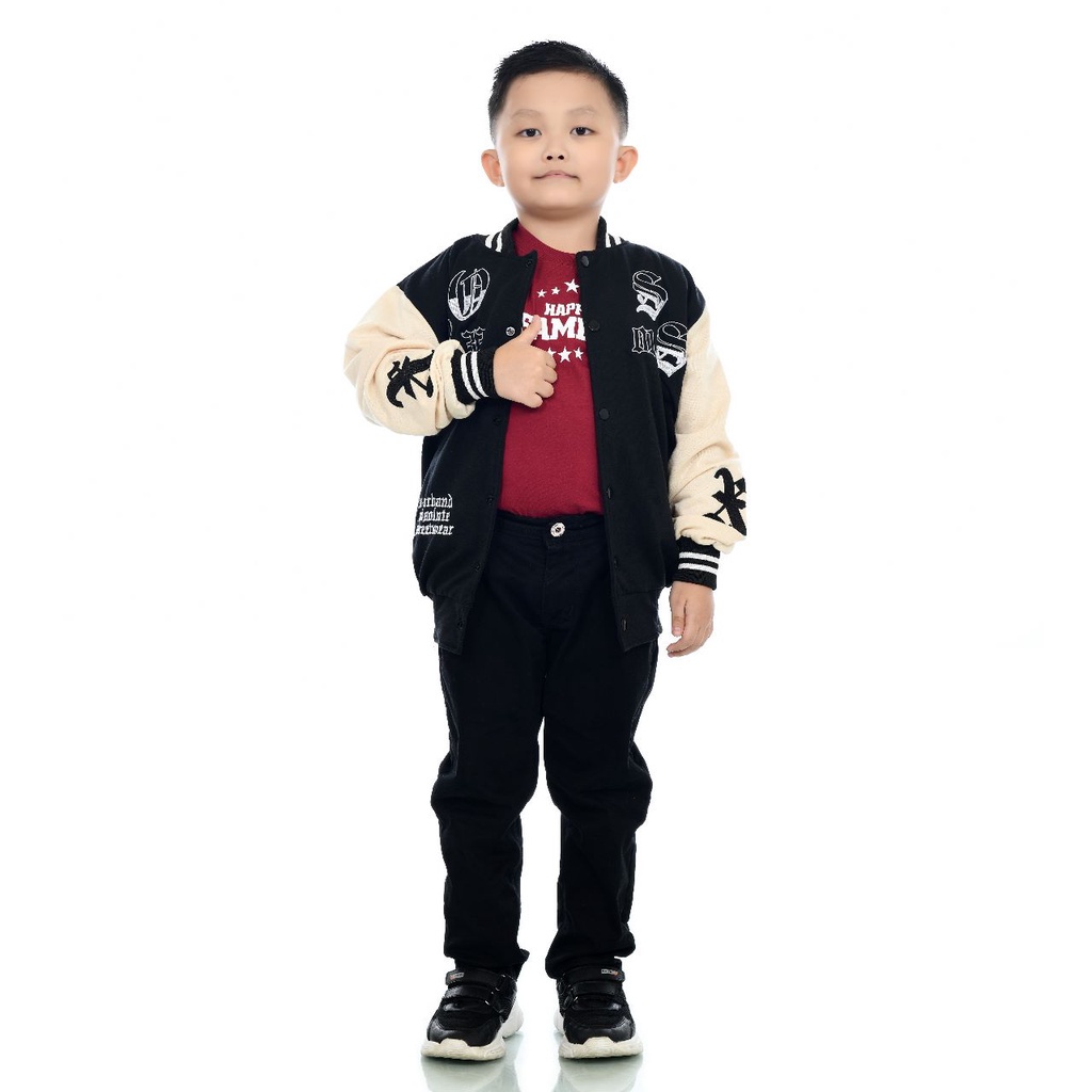 Jaket Varsity Anak Anak Laki-Perempuan Baseball Usia 1-10thn