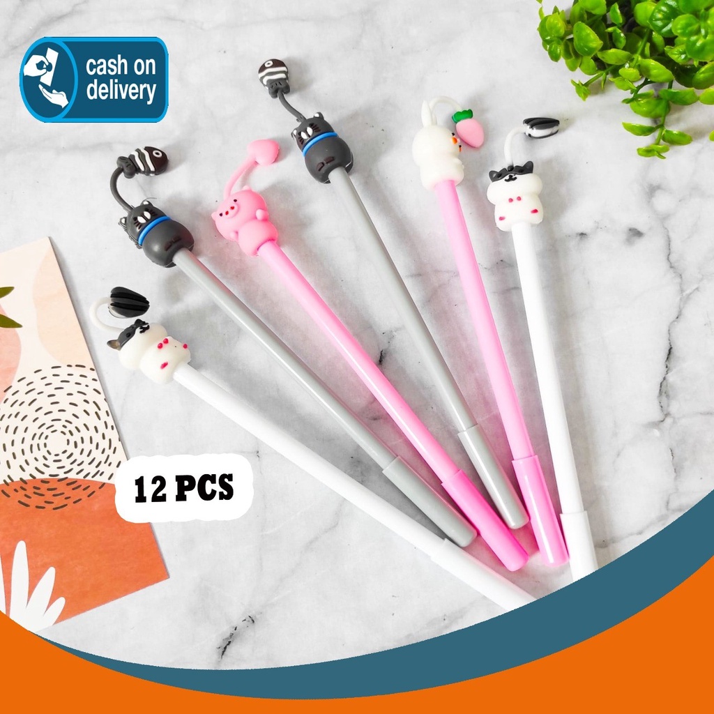 

SELUSIN PULPEN GEL HEWAN KARET ISI 12 PCS PEN ALAT TULIS BOLPOIN UNIK IMUT MURAH PEN HAMSTER GEL KARAKTER LUCU MURAH PENA