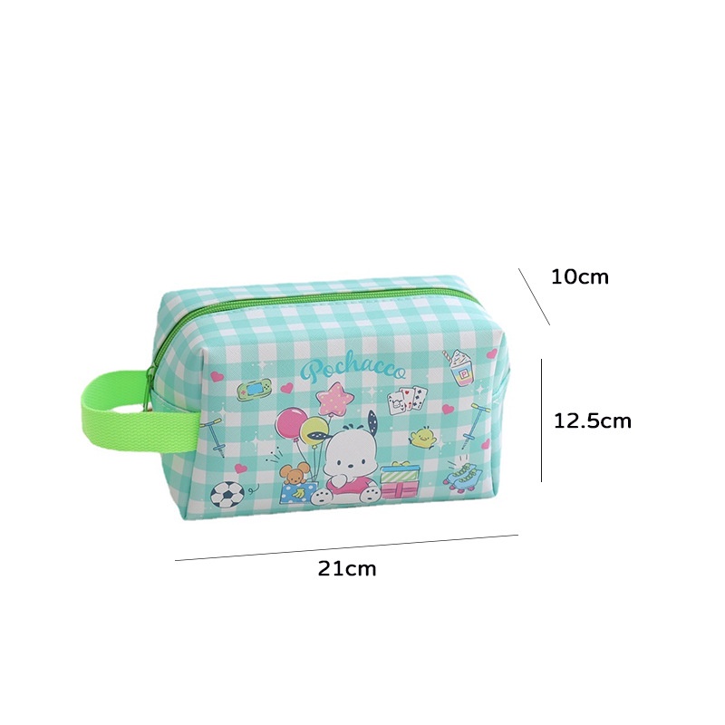 Pouch kosmetik pencil case serbaguna hello kitty melody cinnamoroll badtzmaru kuromi pompompurin pooh ariel stitch