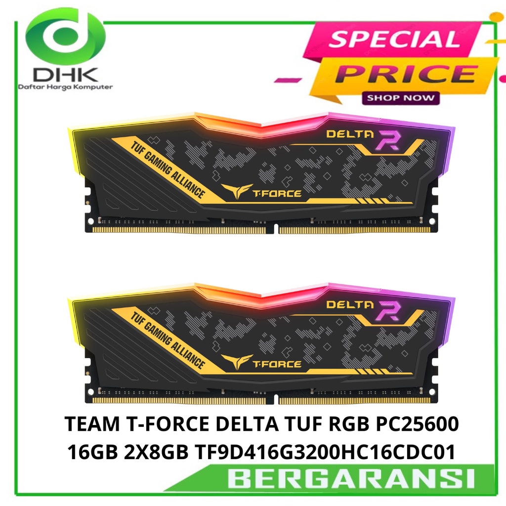 RAM TEAM T-FORCE DELTA TUF RGB PC25600 16GB 2X8GB TF9D416G3200HC16CDC01