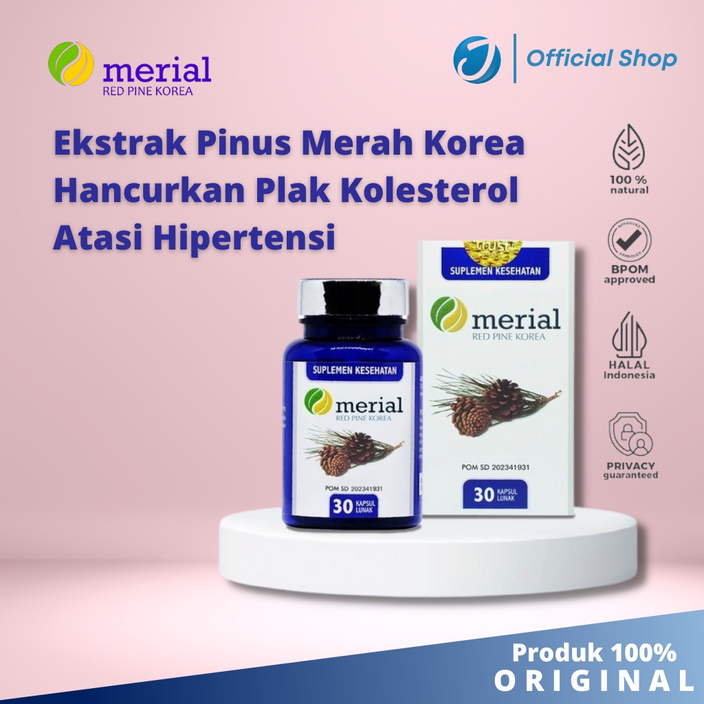 100% ORIGINAL Merial Red Pine Korea - 30 kapsul / Atasi Hipertensi / Turunkan Kolesterol