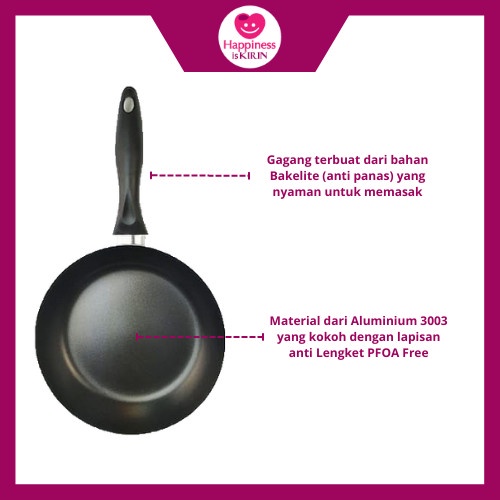 Frypan Kirin Sasando 26cm Teflon Goreng Anti Lengket Wajan Fry Pan 26 Non Stick Coating Kirin Wajan