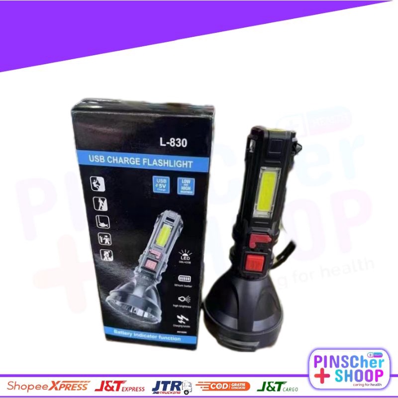 Senter Outdoor L 830 USB Flaslight Super Terang