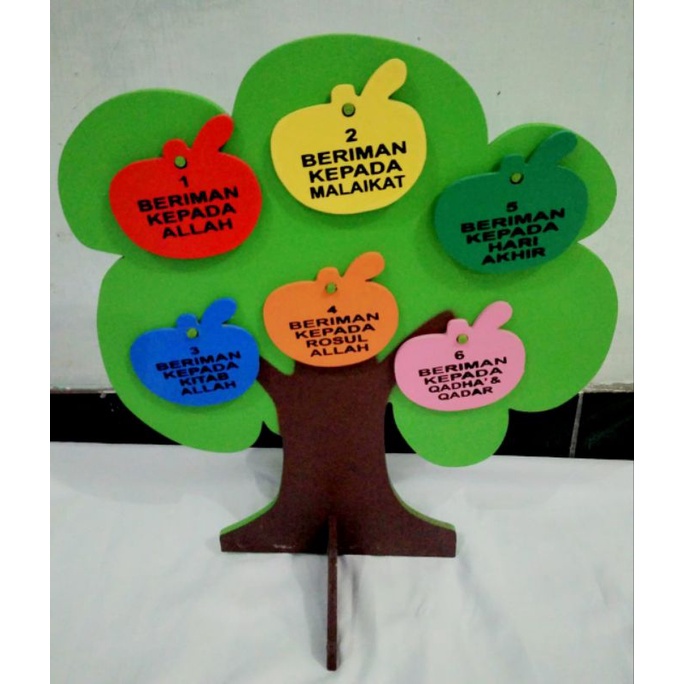 Mainan kayu pohon rukun iman murah