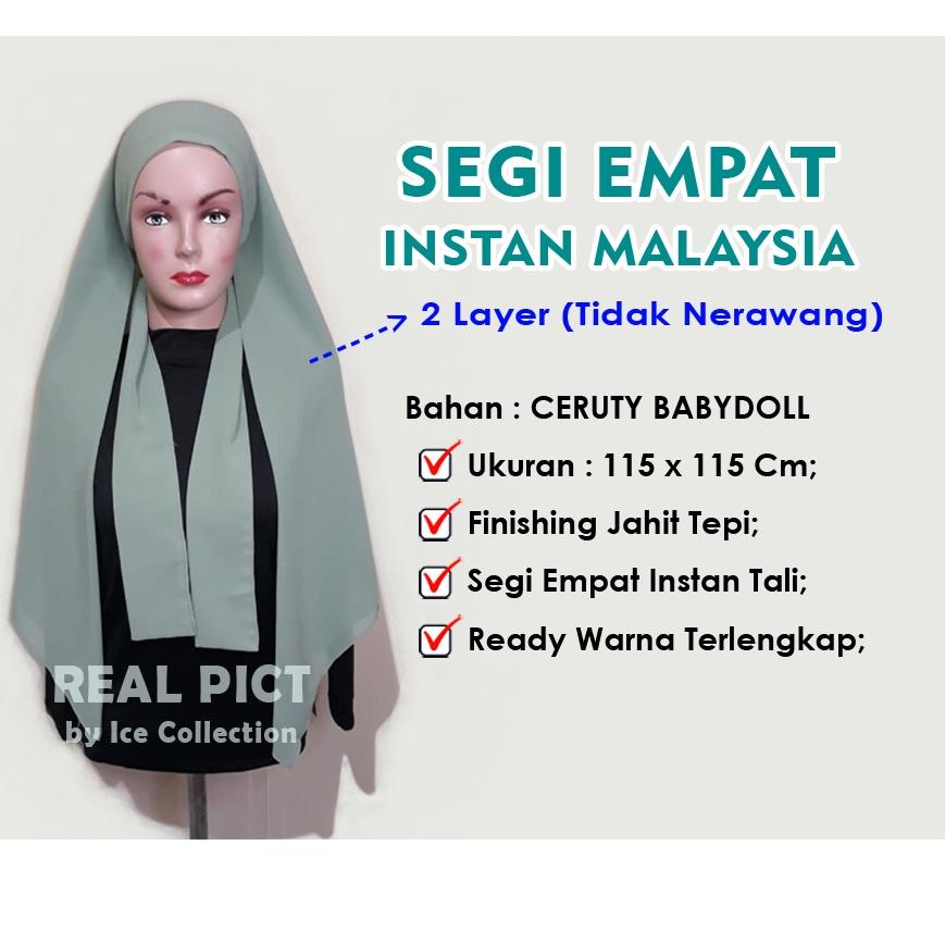 [MGW.04Ja23ᵟ] Terbaru Segi Empat Instan Malaysia Melayu Malay Ikat Tali Ceruty BabyDoll Premium Segi