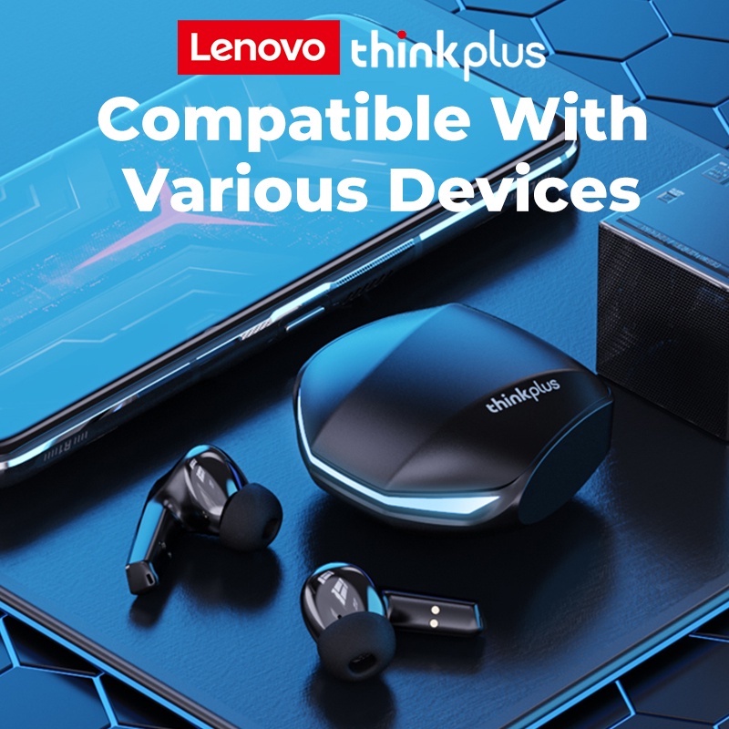 Thinkplus Lenovo GM2 Pro TWS Earphone Bluetooth 5.3 Headset Gaming Nirkabel Low Delay Bass HIFI Latensi rendah with Mikrofon 100%