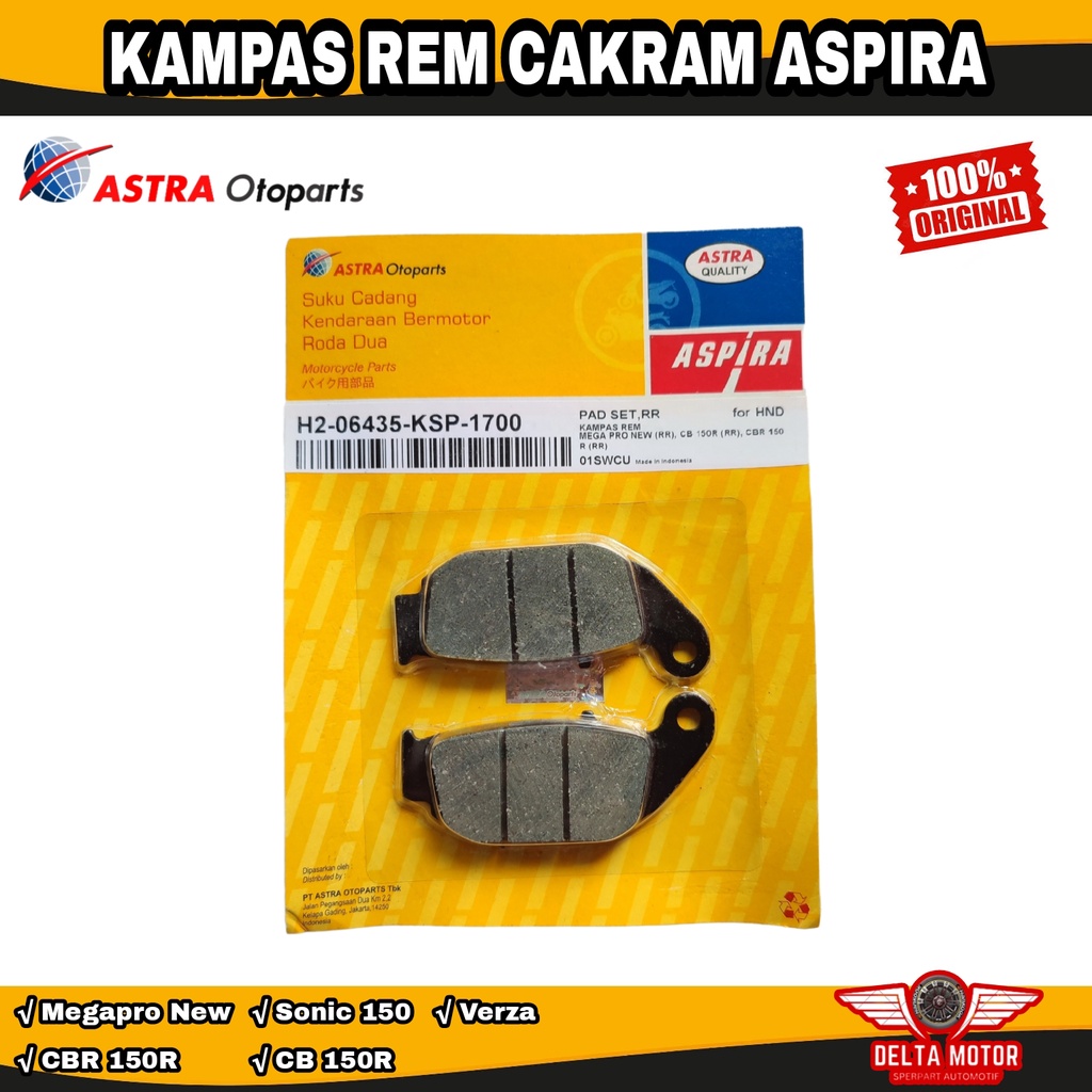 Pad Set Kampas Rem Belakang Megapro New CBR 150R CB 150R Sonic Verza Tiger New