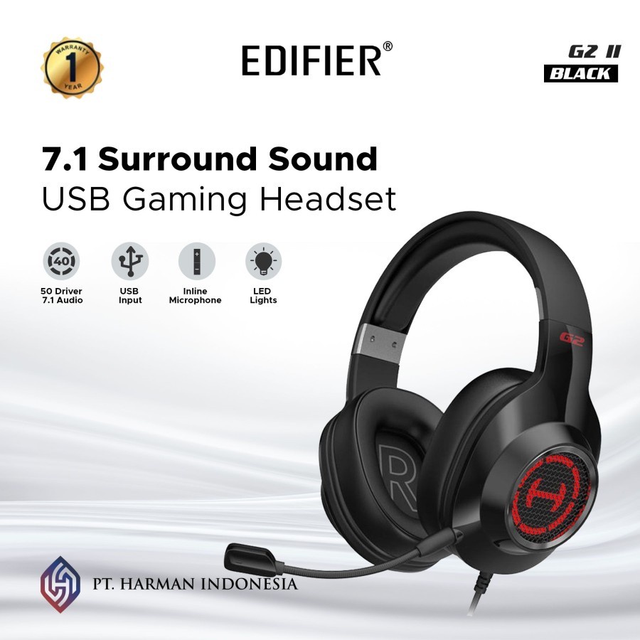 Edifier G2 II Gaming Headset Surround Sound USB Black