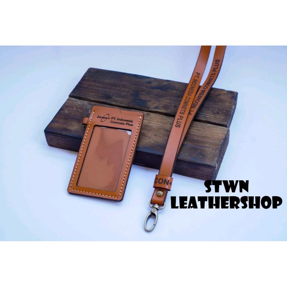 

Trend - Name tag kulit gantungan id card holder kulit custom nama dan logo ~