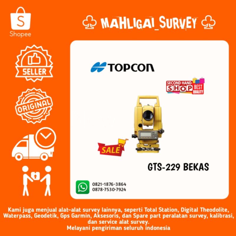 Total station GTS-229 Bekas lengkap