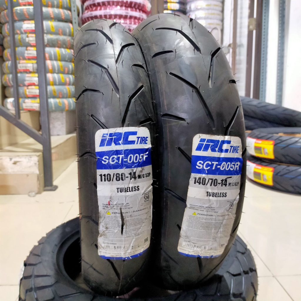 Sepasang ban Motor AEROX all brand maxxis fdr IRC SCT 005 110/80-14 dan 140/70-14 Tubeless Free Pent