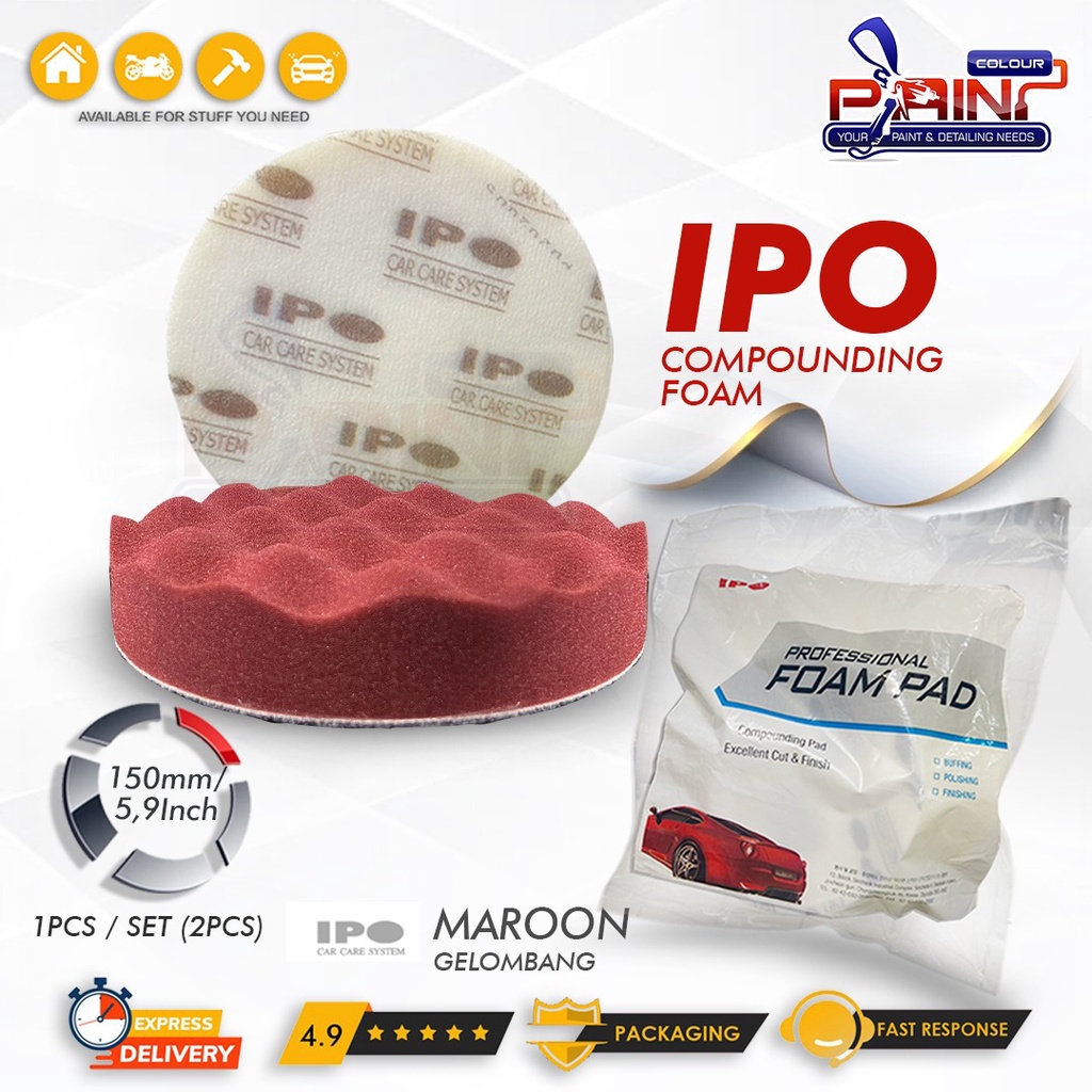 IPO Busa Poles Gelombang Wave Foam Pad MAROON 150MM COMPOUNDING