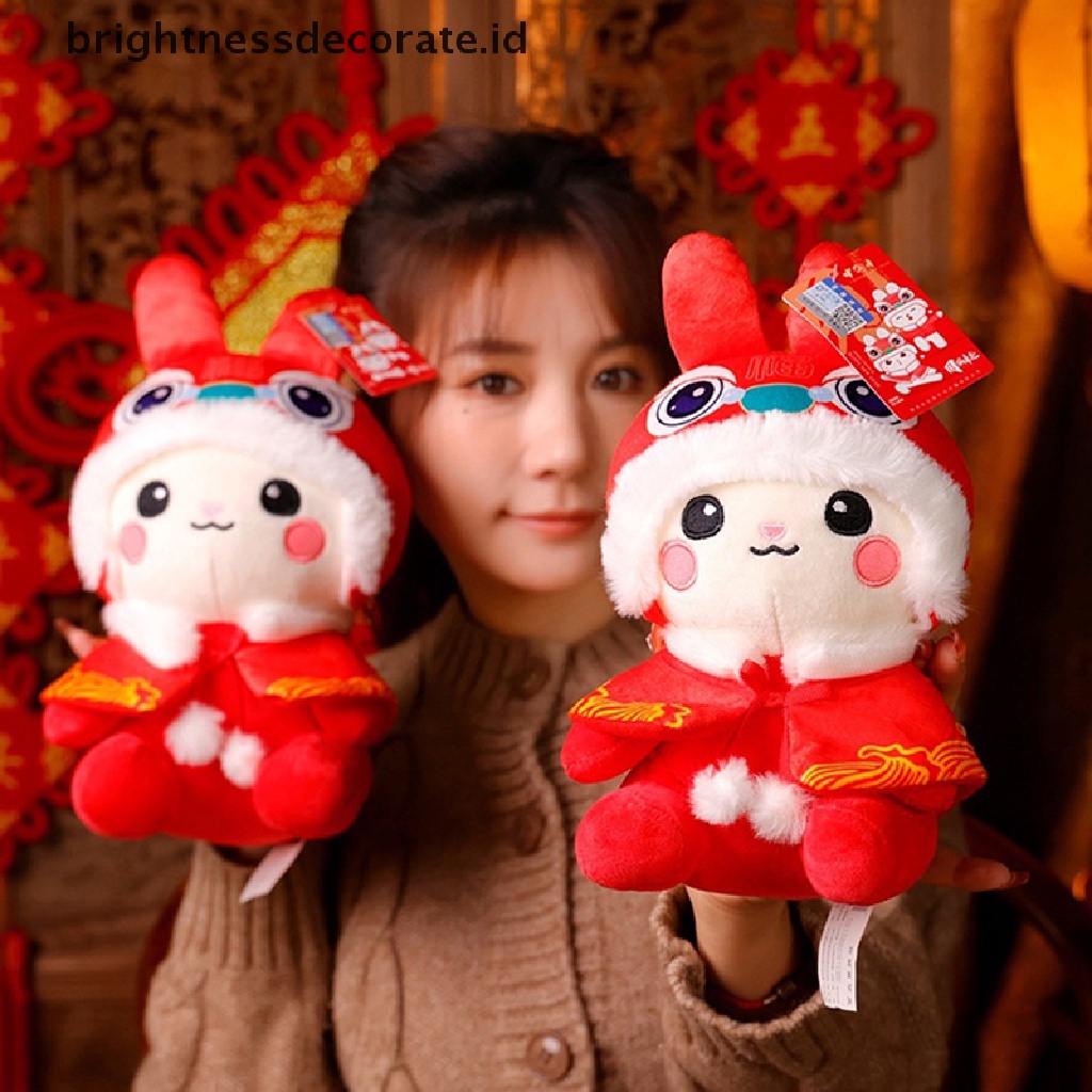 [Birth] 20cm 2023tahun Baru Gaya Cina Kelinci Mainan Mewah Lucky Bunny Boneka Boneka [ID]