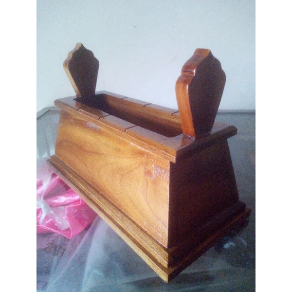 asbak unik model nisan dari kayu jati ukuran besar p22cm L11cm t15
