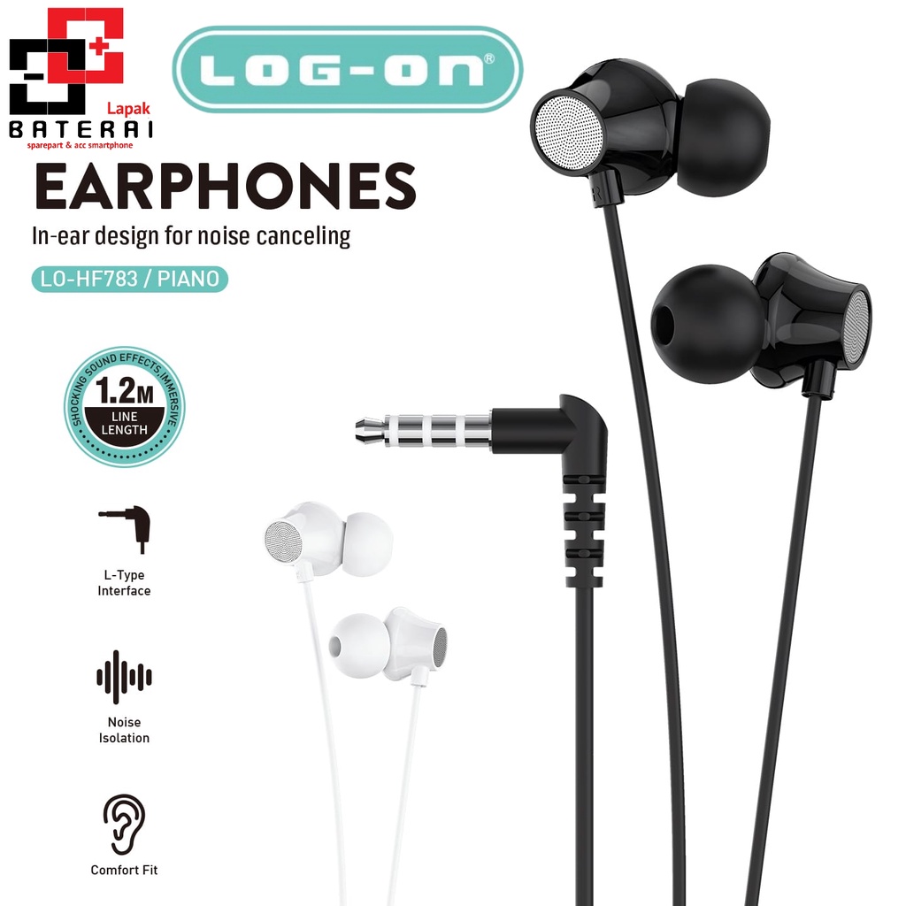 LOG - ON HF783 PIANO In Ear Music Earphone  With Mic | Headsfree log on | headset Noise Canceling