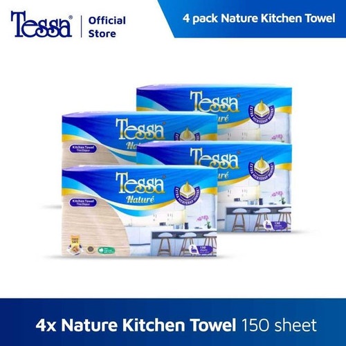 Tessa Nature Kitchen Towel Paket 4PAX - Tissue Serap Minyak - Tisu Dapur Serbaguna