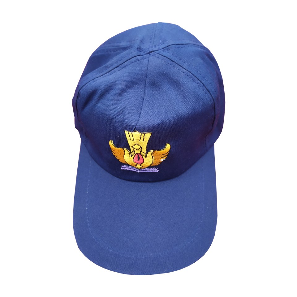 [TERMURAH] Topi Sekolah SMP Warna BIRU Logo Bordir