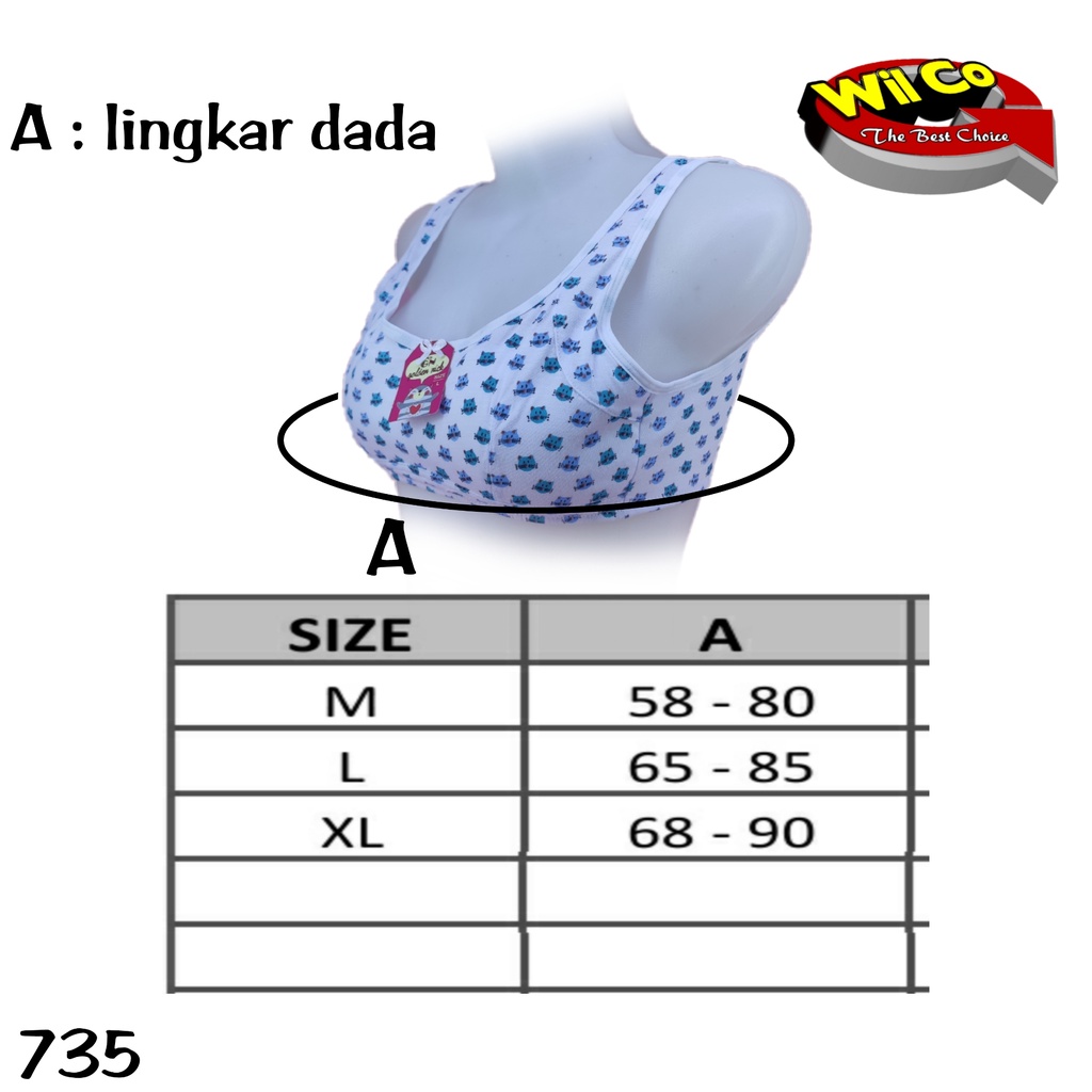 K735 - [Harga Per 1 Pcs] BRA/BH ANAK REMAJA WANITA BUSA TIPIS TANPA KAWAT SIZE  M - XL DUA PENGAIT