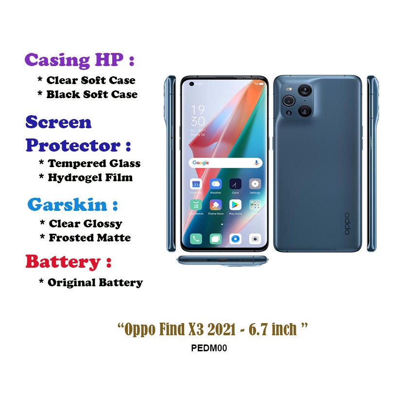 Oppo Find X3 2021 - 6.7 inch - Case - Screen Protector - Battery - Dll