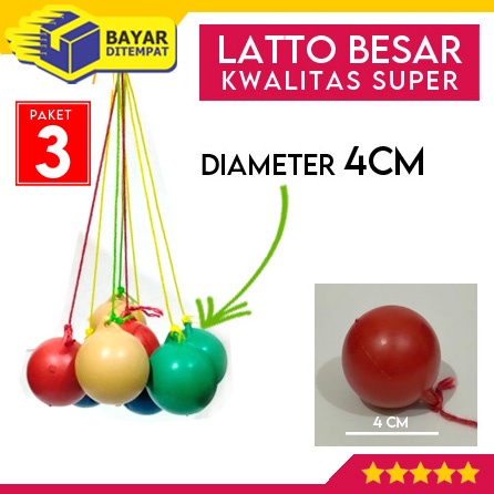 [Paket 3] Mainan Latto Lato Lato BESAR JUMBO 4CM Etek Tek Tek Tok Tik Viral Jadul Kwalitas Super