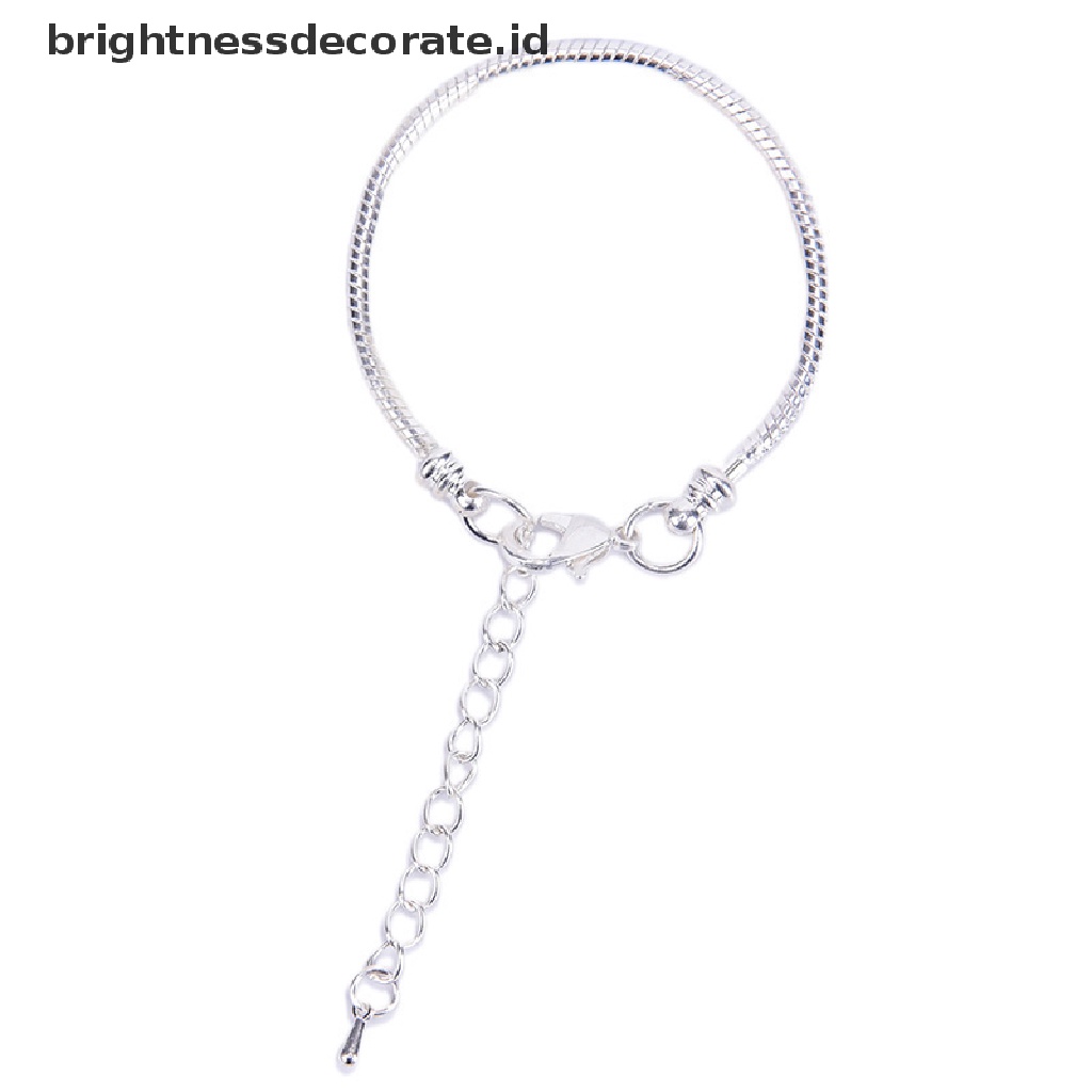 [Birth] Wanita Stainless Steel Tulang Ular Pesona Gelang Perak Bangle Bare Chain Jewelry [ID]