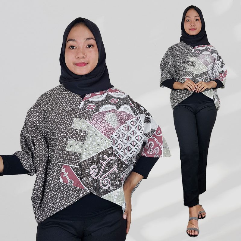 Blus Crop Top Batik Motif Kombinasi - Naira Batik