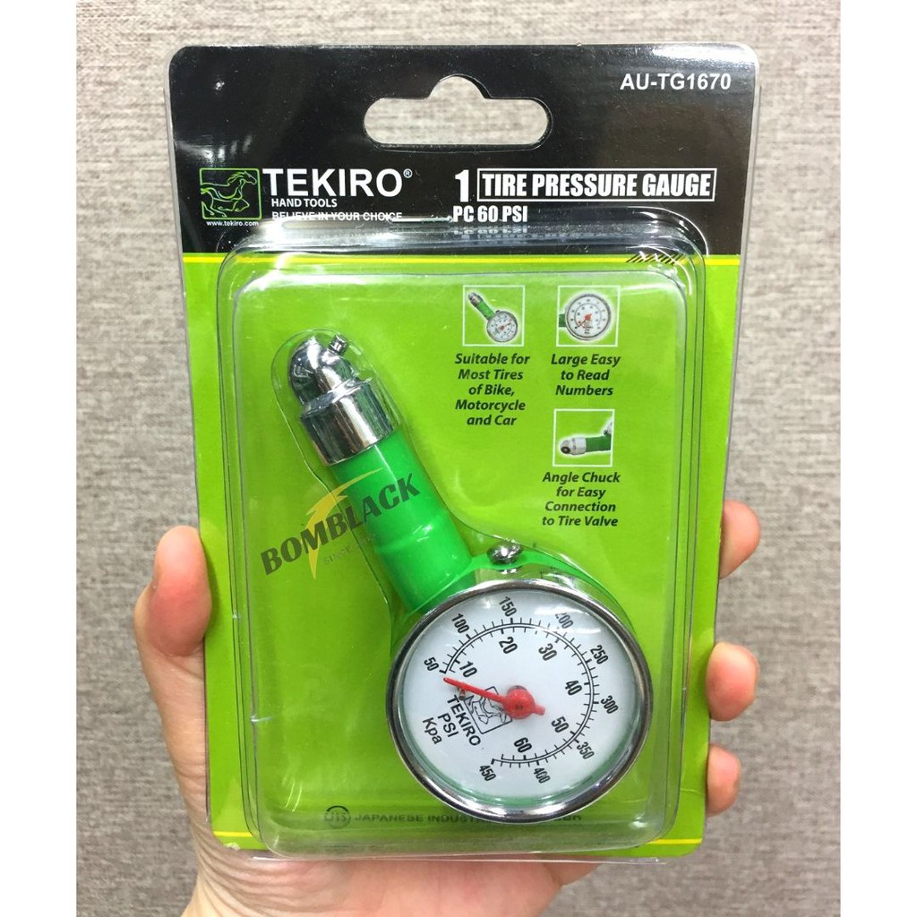 TEKIRO Alat Pengukur Tekanan Angin Ban Ukur Tire Pressure Gauge Bulat