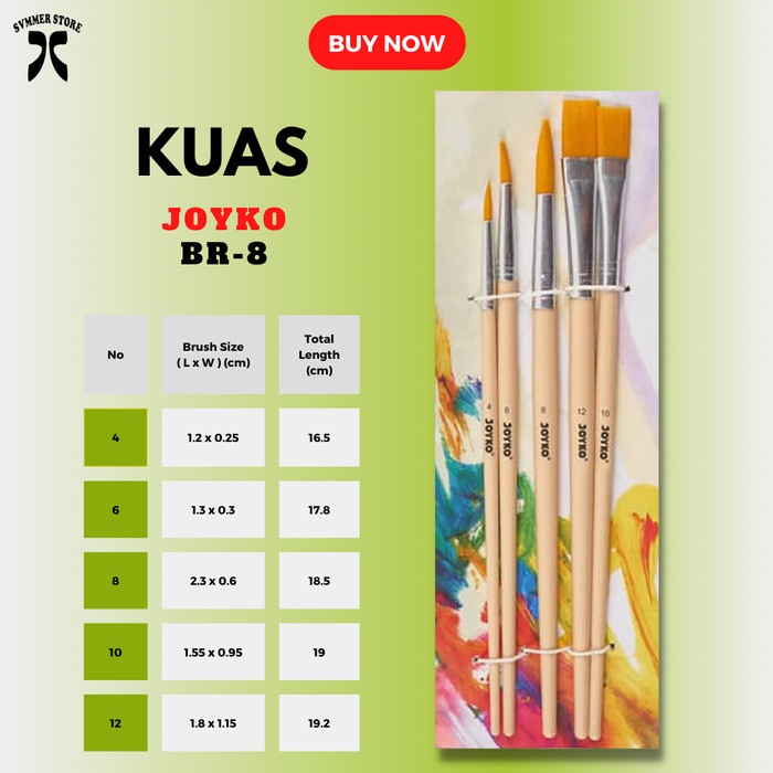 

Kulu [Sale] Kuas Lukis / Brush Joyko Set Br-8 Murah Original