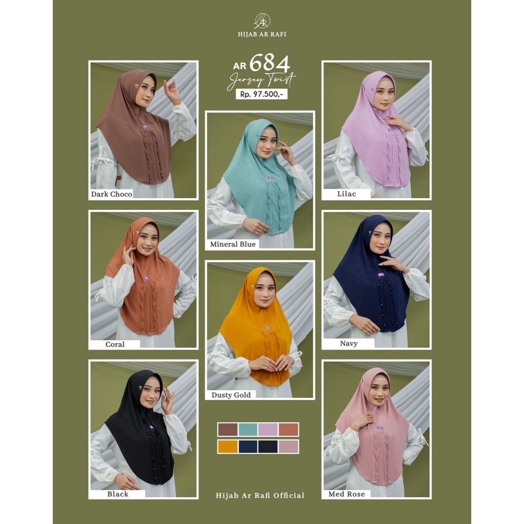 Arrafi terbaru 2021AR 684 Jersey Twist Ejamas hijab store