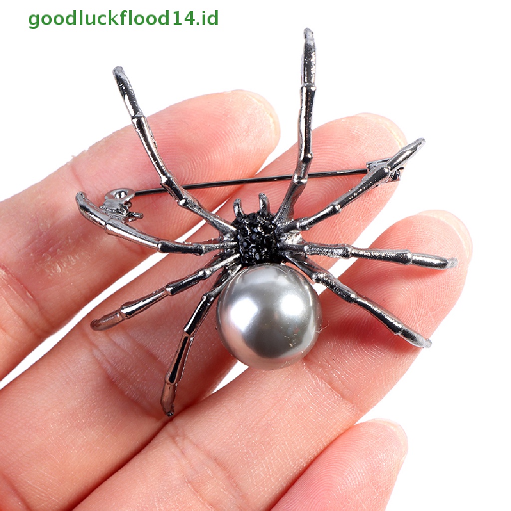 [GOOGFOUR] 1pc Spider Mutiara Bros Korsase Perempuan Hadiah Aksesoris Pria Fashion Perhiasan [TOP]